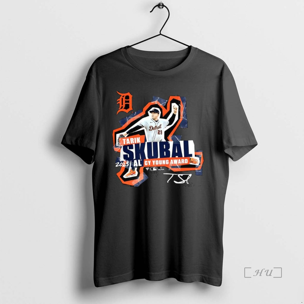 Officials Tarik Skubal Detroit Tigers 2025 National League Cy Young Award Winner Signature Premium Shirt Hoodie Sweatshirt