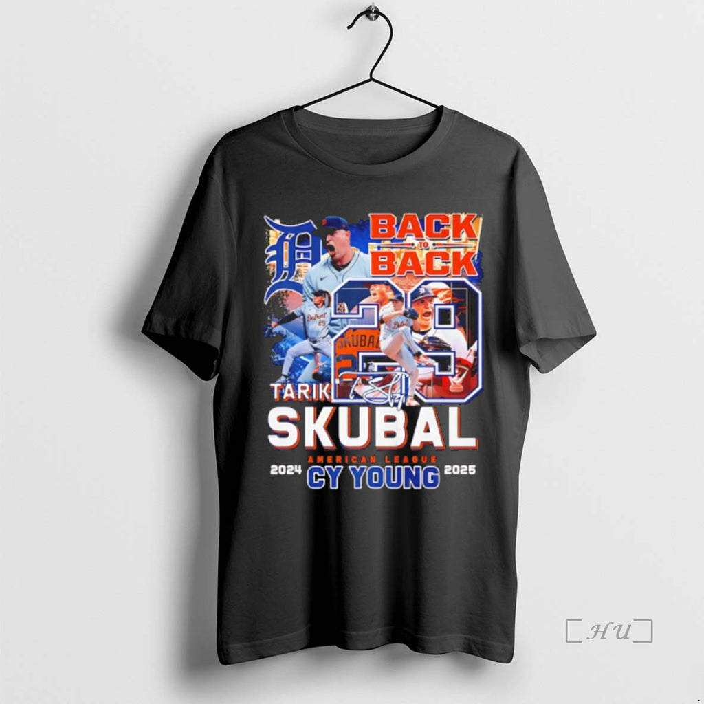 Officials Tarik Skubal Detroit Tigers American League Cy Young 2024 2025 Back To Back Premium Shirt Hoodie Sweatshirt