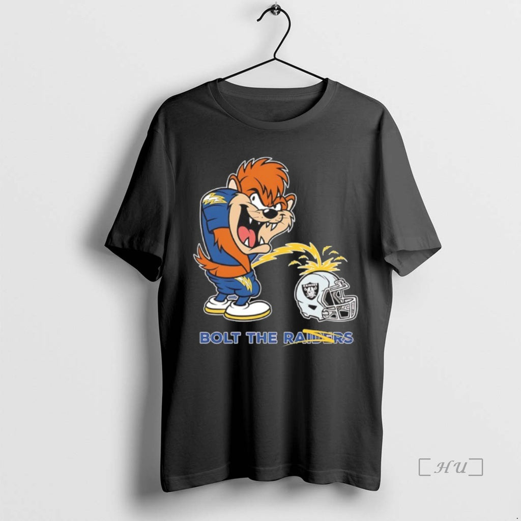Officials Tasmanian Devil Chargers Bolt The Raider Shirt Hoodie Sweatshirt | PurePodTees.com