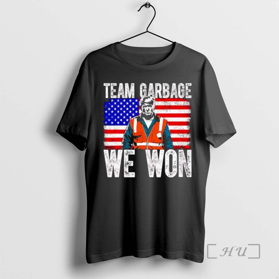 Officials Team Garbage We Won Trump America Flag Retro Shirt Hoodie Sweatshirt | PurePodTees.com