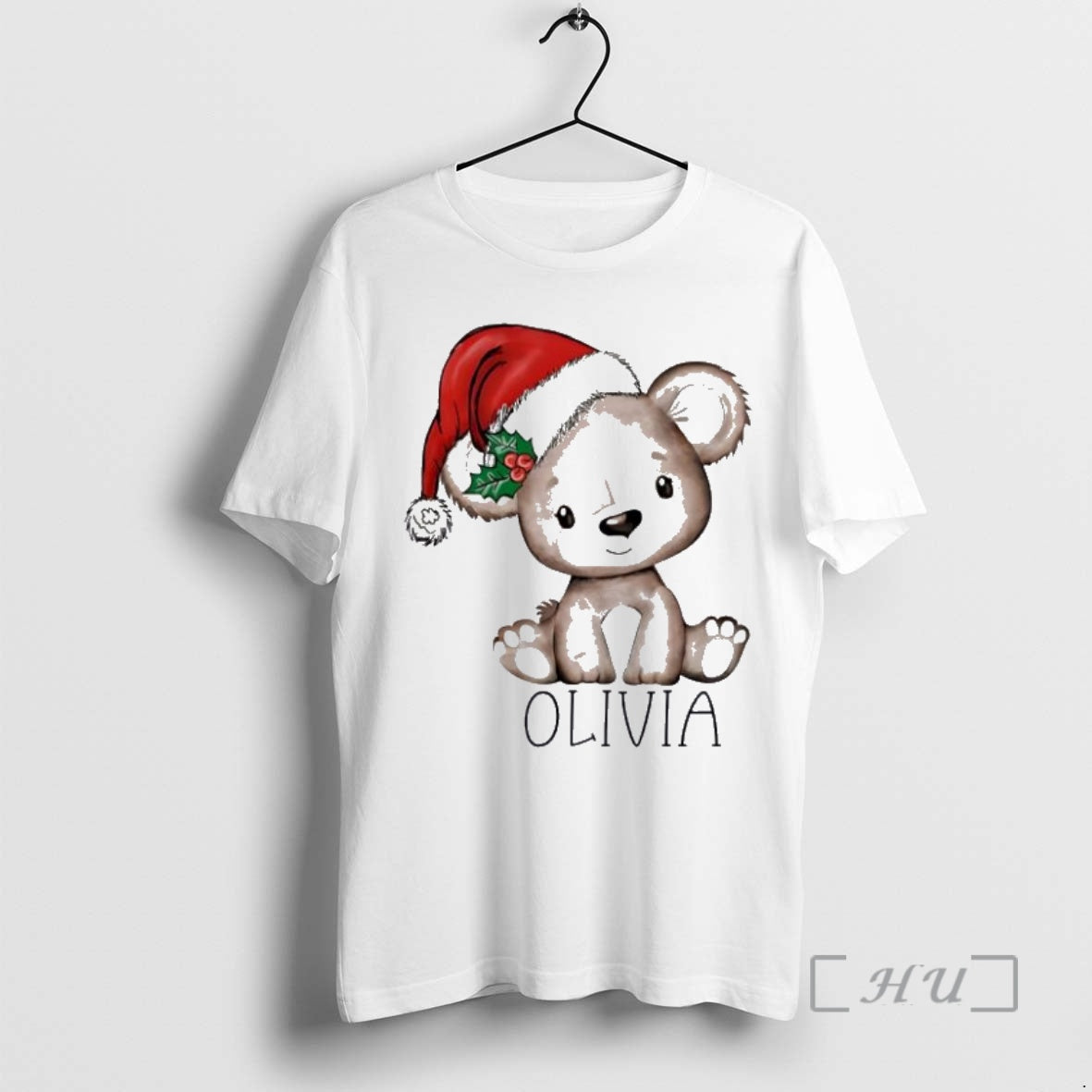 Officials Teddy Bear Xmas Babys First Christmas Personalized Ornaments White Shirt Hoodie Sweatshirt | PurePodTees.com