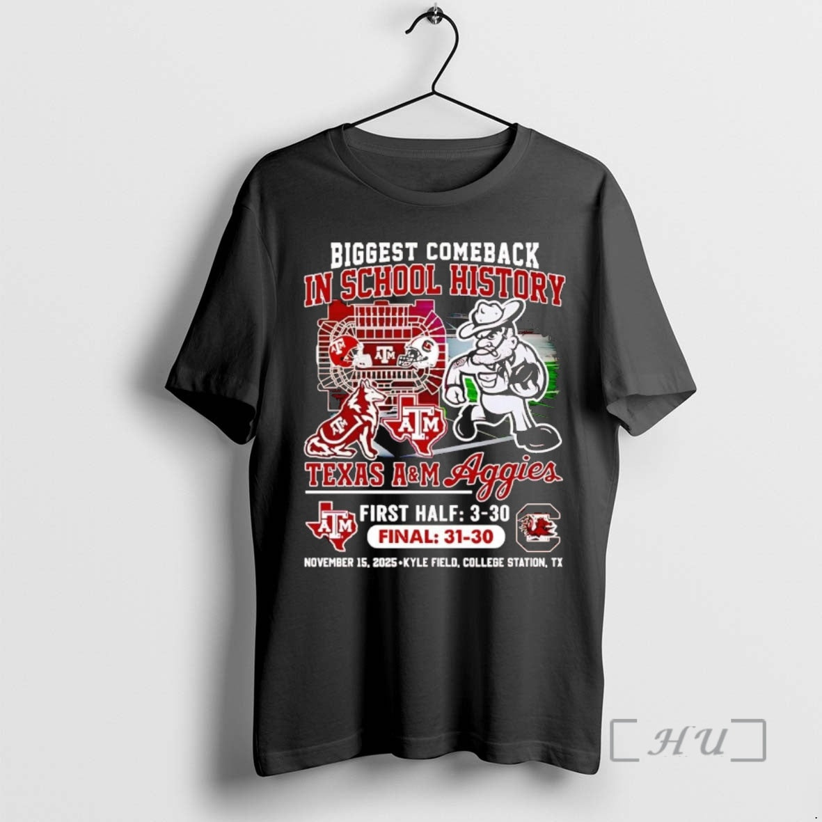 Officials Texas Am Aggies 2025 Biggest Comeback In School History Shirt Hoodie Sweatshirt | PurePodTees.com