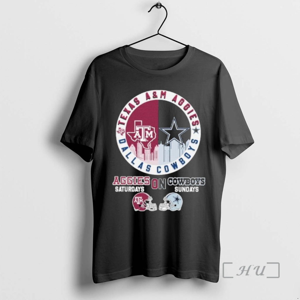 Officials Texas Am And Cowboys On Saturdays On Sundays Logo Shirt Hoodie Sweatshirt | PurePodTees.com