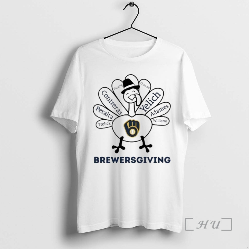 Officials Thanksgiving With Milwaukee Brewers Heroes Shirt Hoodie Sweatshirt | PurePodTees.com