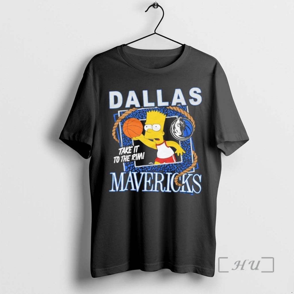 Officials The Bart Simpson X Dallas Mavericks Take It To The Rim Premium T Shirts Hoodie Sweatshirt | PurePodTees.com
