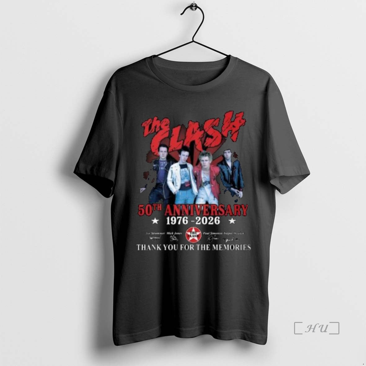 Officials The Clash 50th Anniversary 1976 2026 Signatures Thank You For The Memories Circle Black Shirt Hoodie Sweatshirt