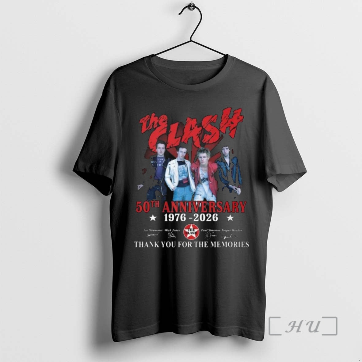 Officials The Clash 50th Anniversary 1976 2026 Signatures Thank You For The Memories Premium Shirt Hoodie Sweatshirt