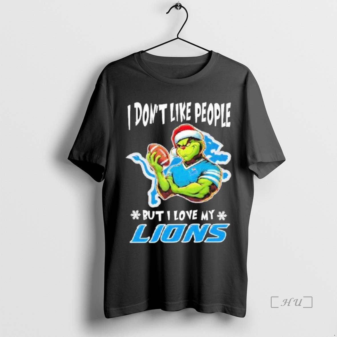 Officials The Grinch I Dont Like People_e2_80_a6 But I Love My Detroit Lions Christmas Premium Shirt Hoodie Sweatshirt