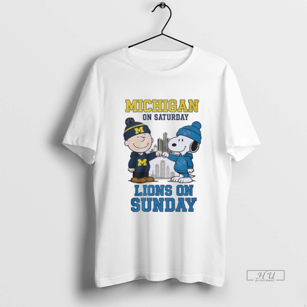 Officials The Peanuts Fist Bump Michigan On Saturday And Lions On Sunday Premium Shirt Hoodie Sweatshirt | PurePodTees.com