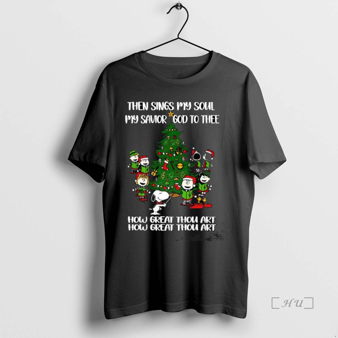 Officials The Peanuts Then Sings My Soul My Savior God To Thee Christmas Tree Premium Shirt Hoodie Sweatshirt