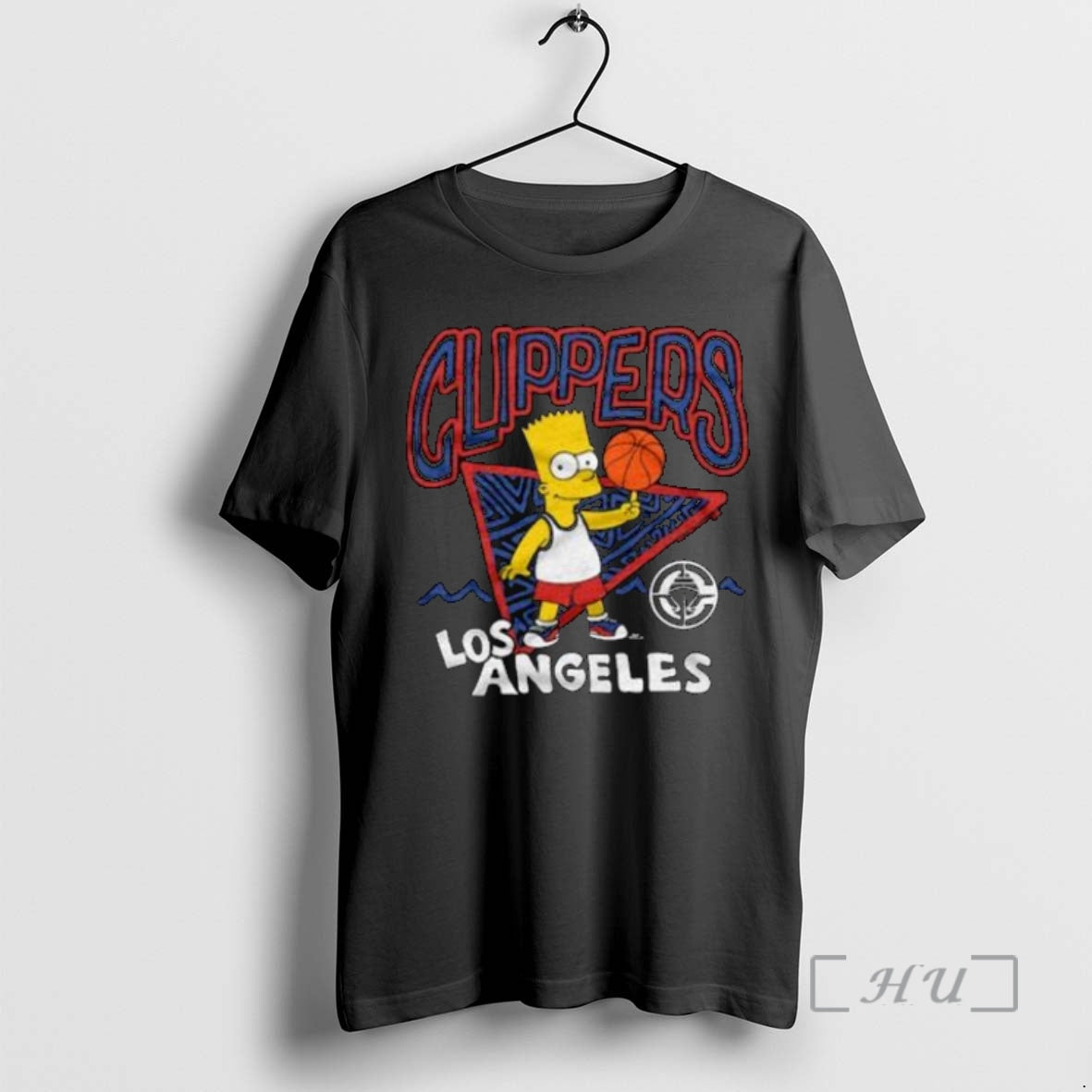 Officials The Simpsons Bart X Los Angeles Clippers Circle Black Shirt Hoodie Sweatshirt | PurePodTees.com
