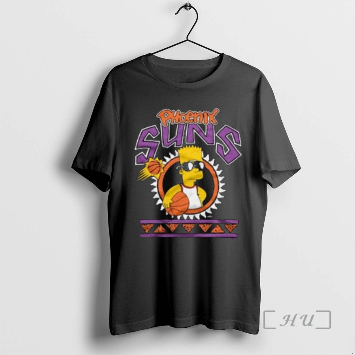 Officials The Simpsons Bart X Phoenix Suns Circle Black Shirt Hoodie Sweatshirt | PurePodTees.com