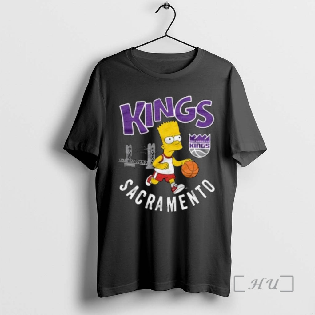 Officials The Simpsons Bart X Sacramento Kings Circle Black Shirt Hoodie Sweatshirt | PurePodTees.com