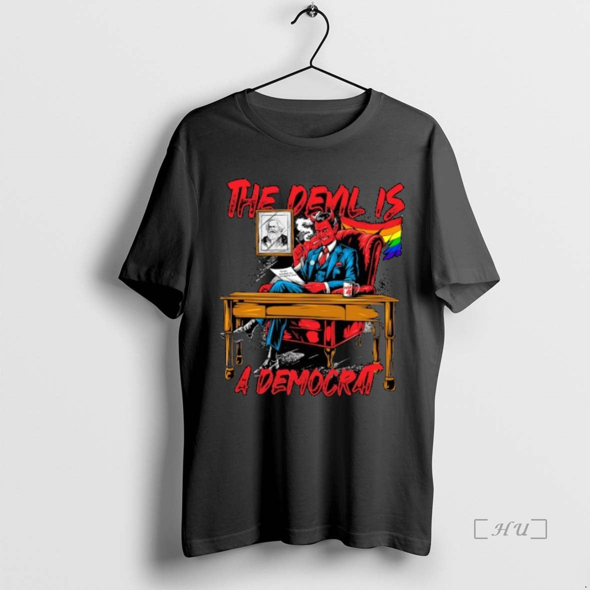 Officials Tom Macdonald The Devil Is A Democrat Sofa Cigarettes Lgbt Flag Shirt Hoodie Sweatshirt | PurePodTees.com