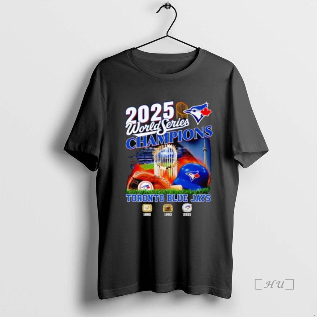 Officials Toronto Blue Jays 2025 World Series Champions Collection Helmet Cup Logo Stadium Premium Shirt Hoodie Sweatshirt