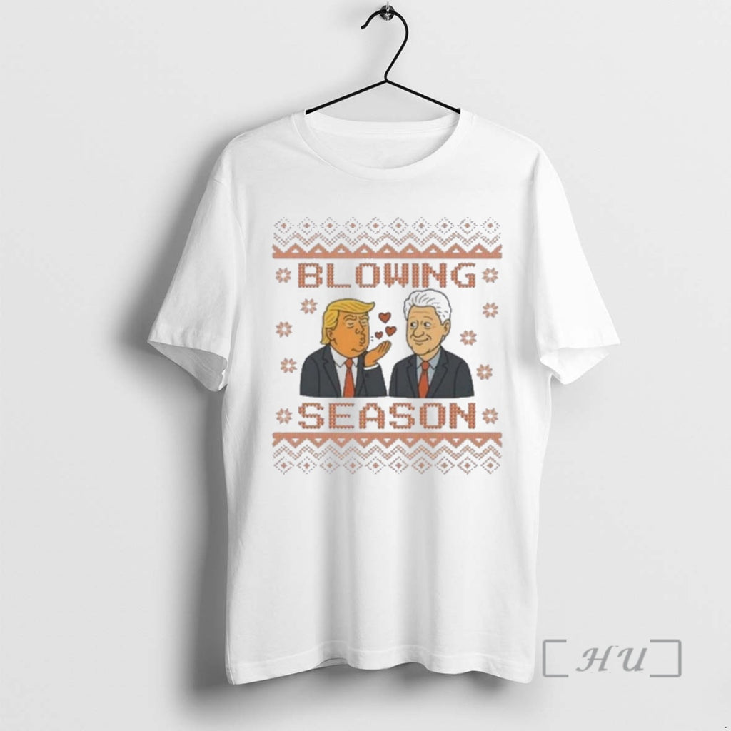 Officials Trump And Bill Clinton Blowing Season Christmas Ugly Shirt Hoodie Sweatshirt | PurePodTees.com