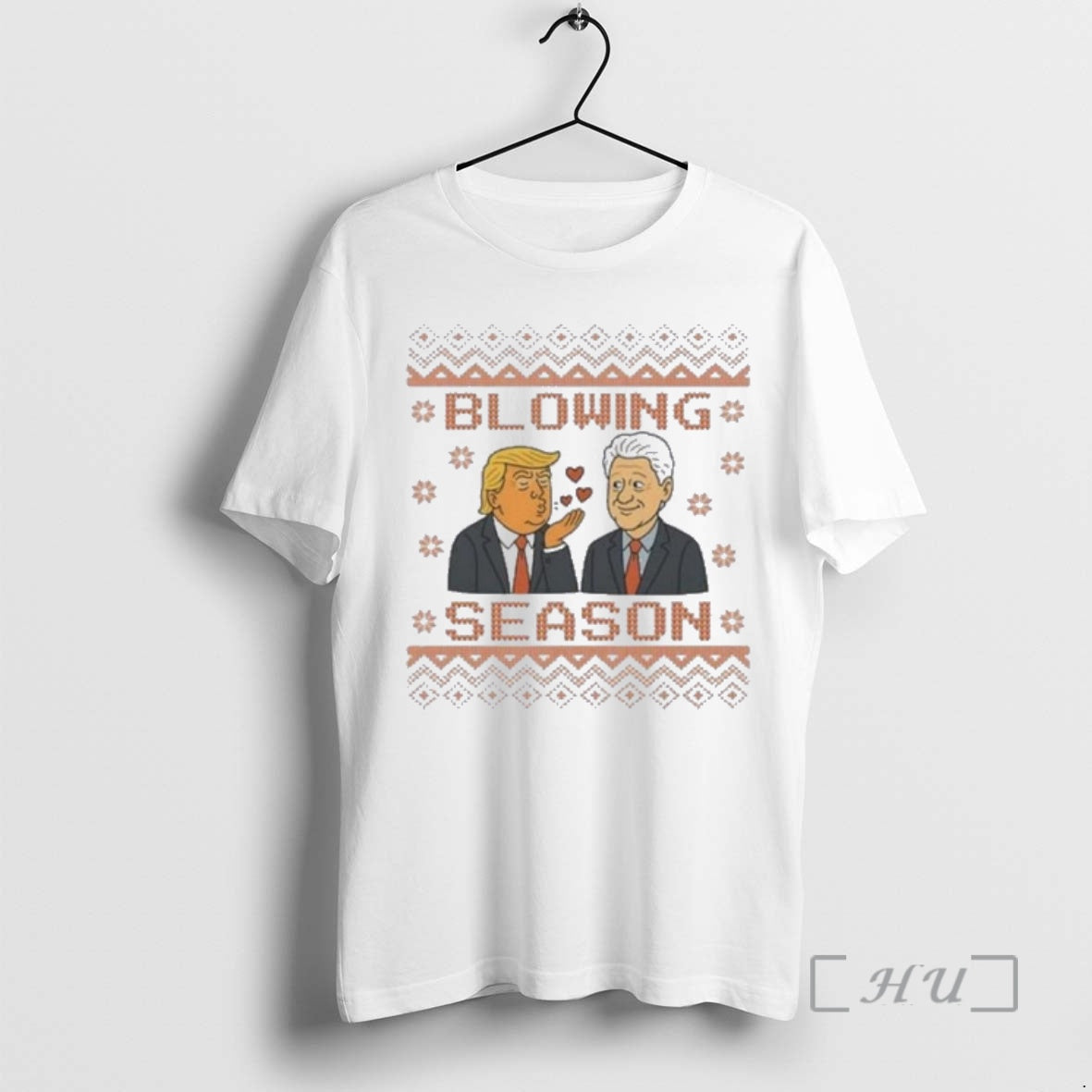 Officials Trump And Bill Clinton Blowing Season Christmas Ugly Shirt Hoodie Sweatshirt | PurePodTees.com
