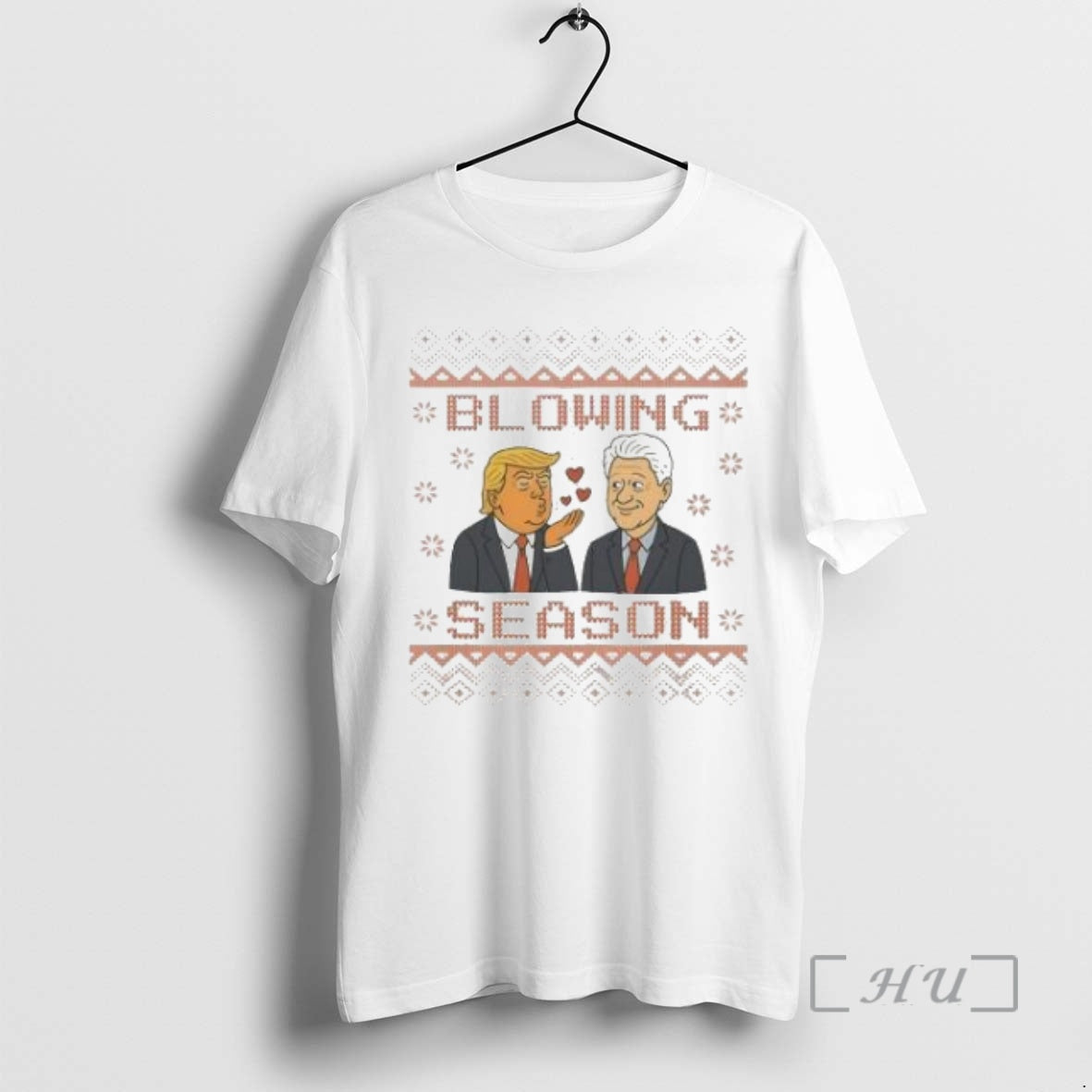 Officials Trump And Bill Clinton Blowing Season Political Christmas 2025 Shirt Hoodie Sweatshirt | PurePodTees.com