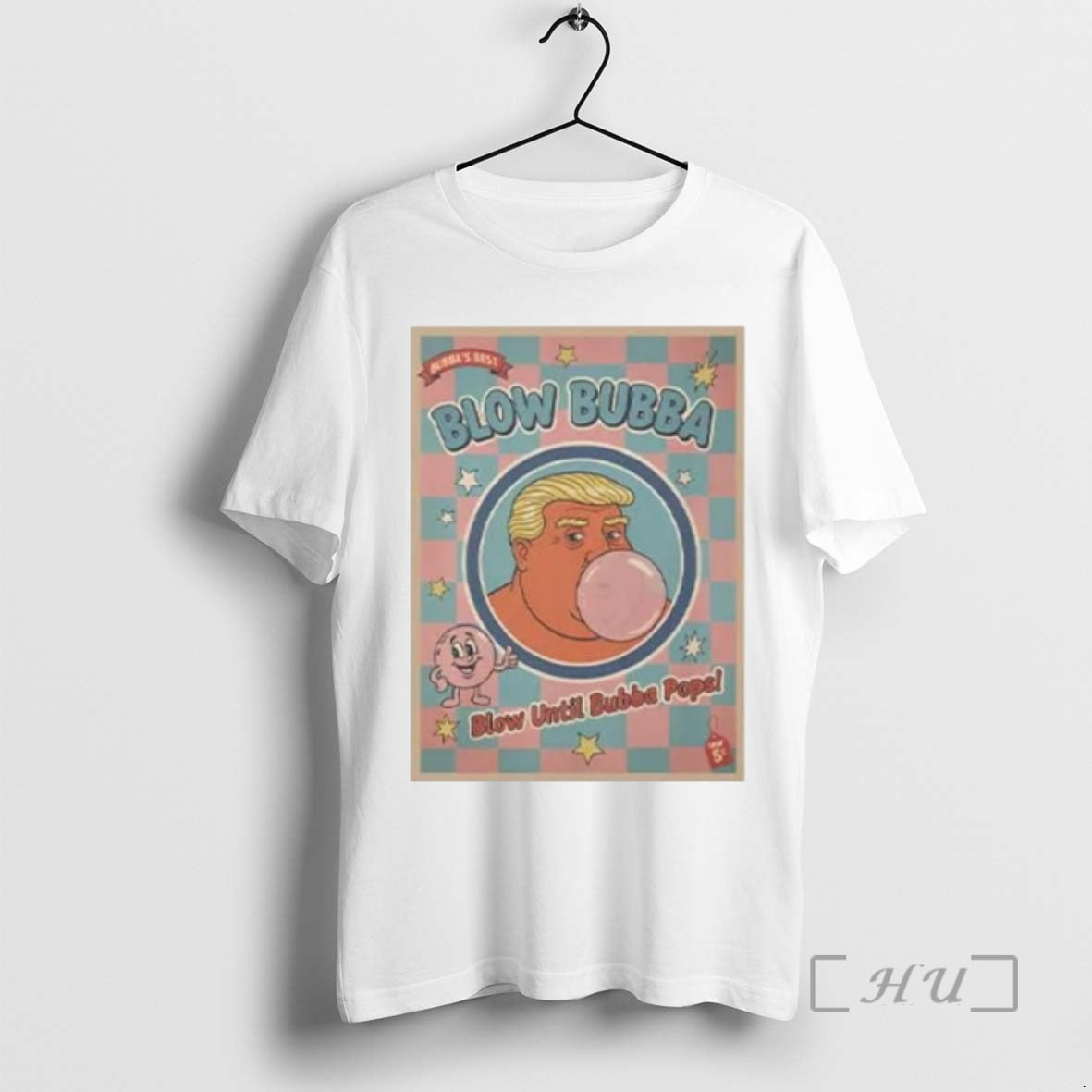 Officials Trump Blow Bubba Retro Bubble Gum Cartoon Circle White Shirt Hoodie Sweatshirt | PurePodTees.com