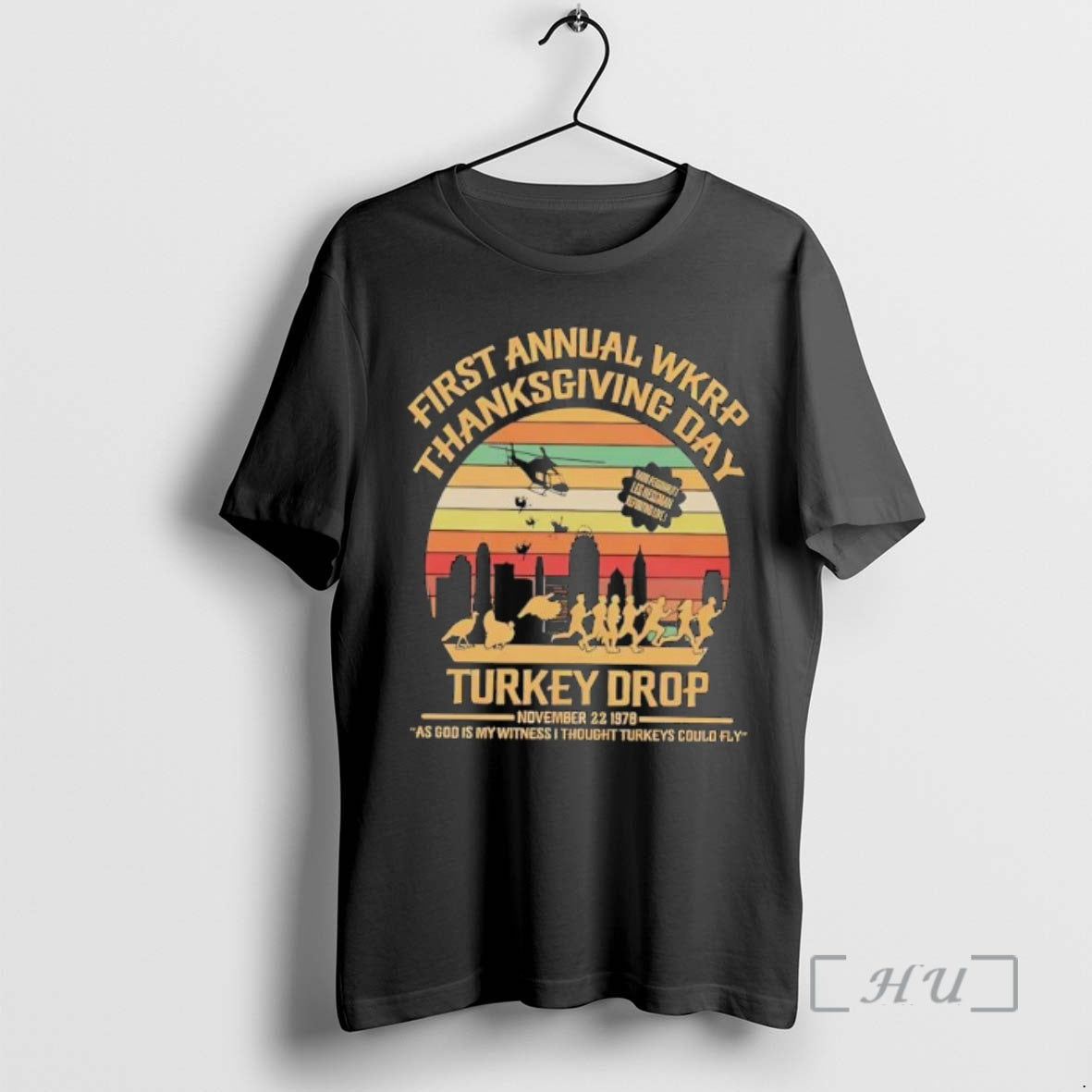 Officials Turkeys Away Drop Sitcom Wkrp In Cincinnati Thanksgiving Day Vintage Graphic Premium T Shirts Hoodie Sweatshirt