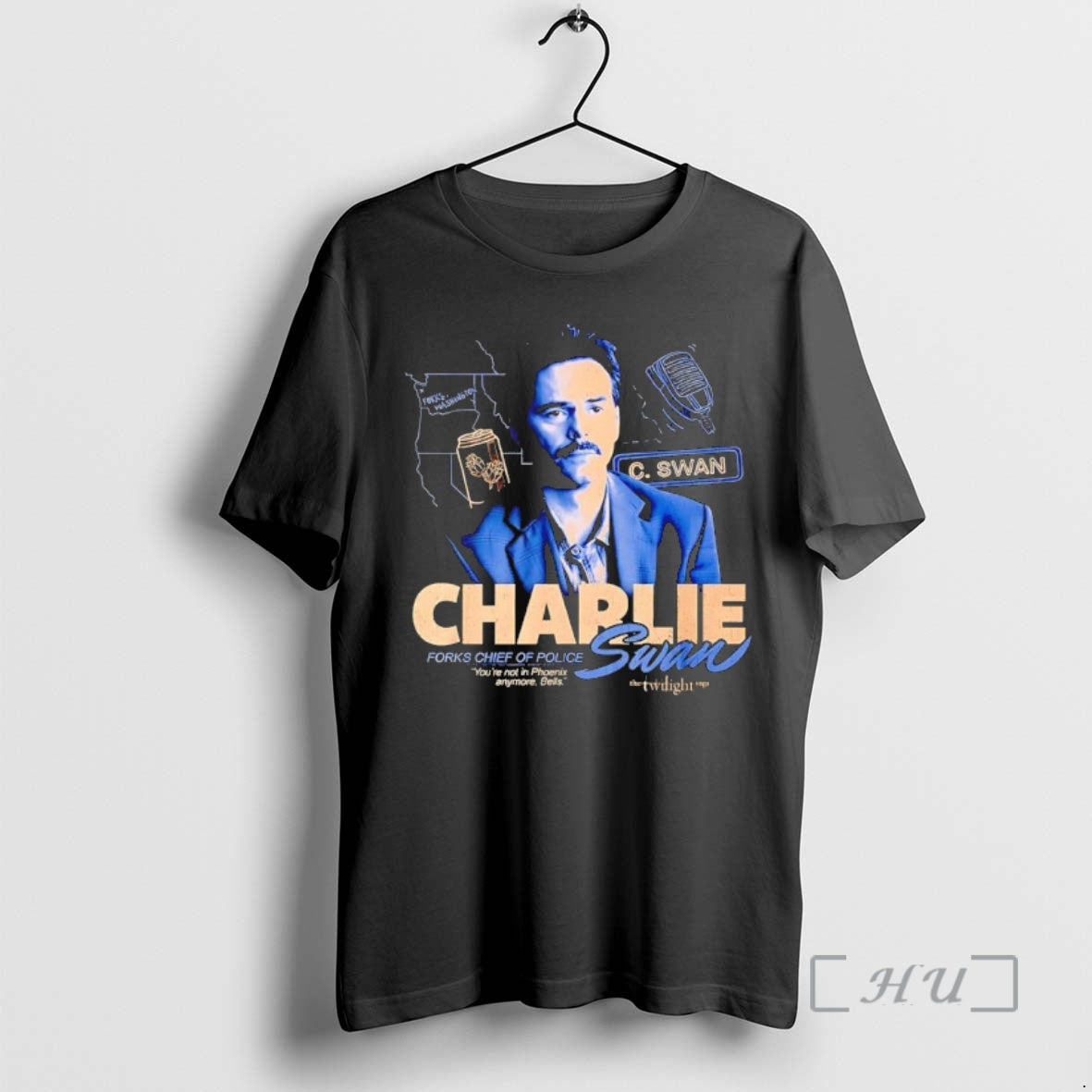 Officials Twilight Forks Chief Of Police Charlie Swan Black Shirt Hoodie Sweatshirt | PurePodTees.com