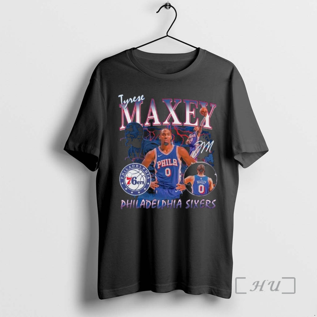 Officials Tyrese Maxey Philadelphia 76ers Player Collage Shirt Hoodie Sweatshirt | PurePodTees.com