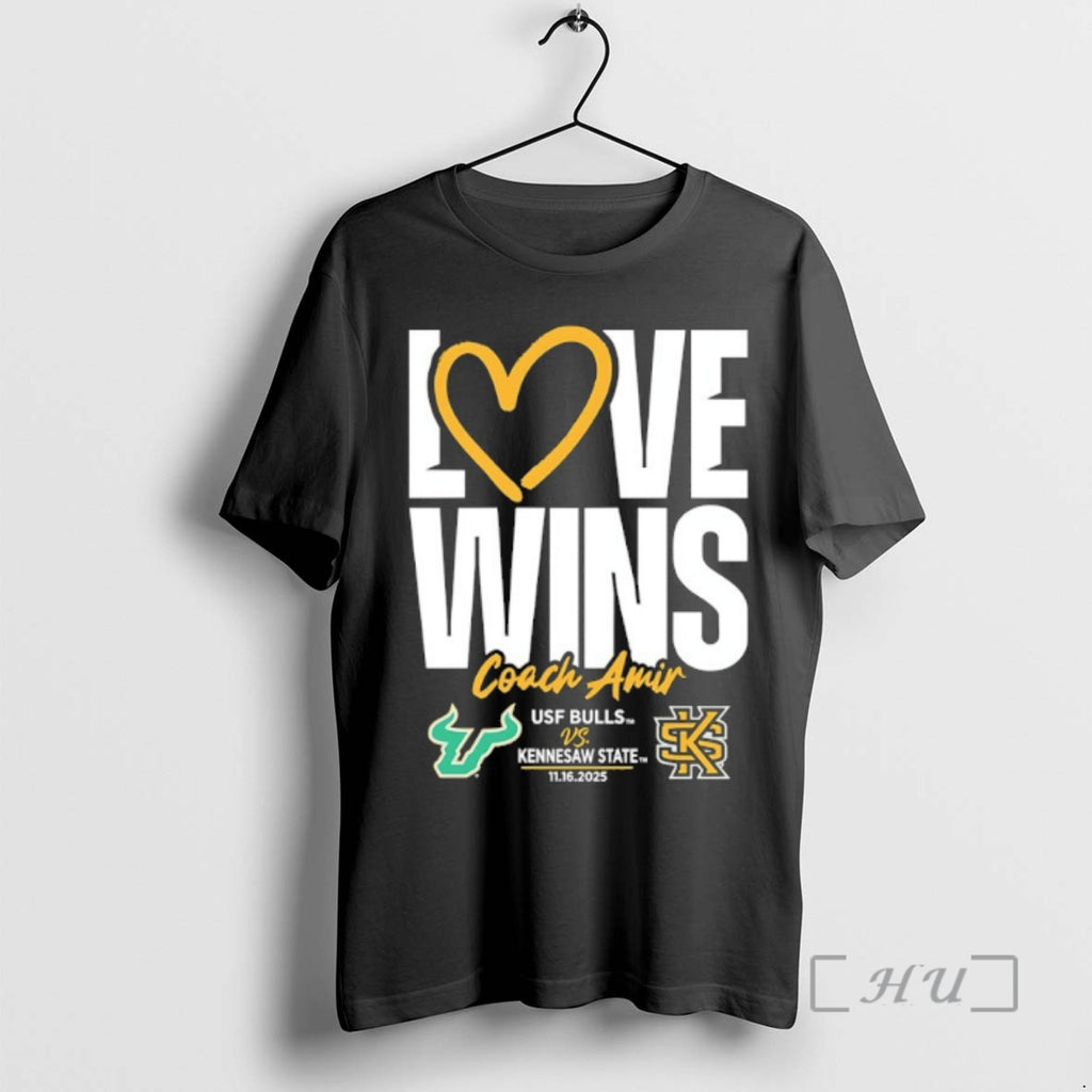 Officials Usf Bulls Vs Kennesaw State 2025 Love Wins Shirt Hoodie Sweatshirt | PurePodTees.com