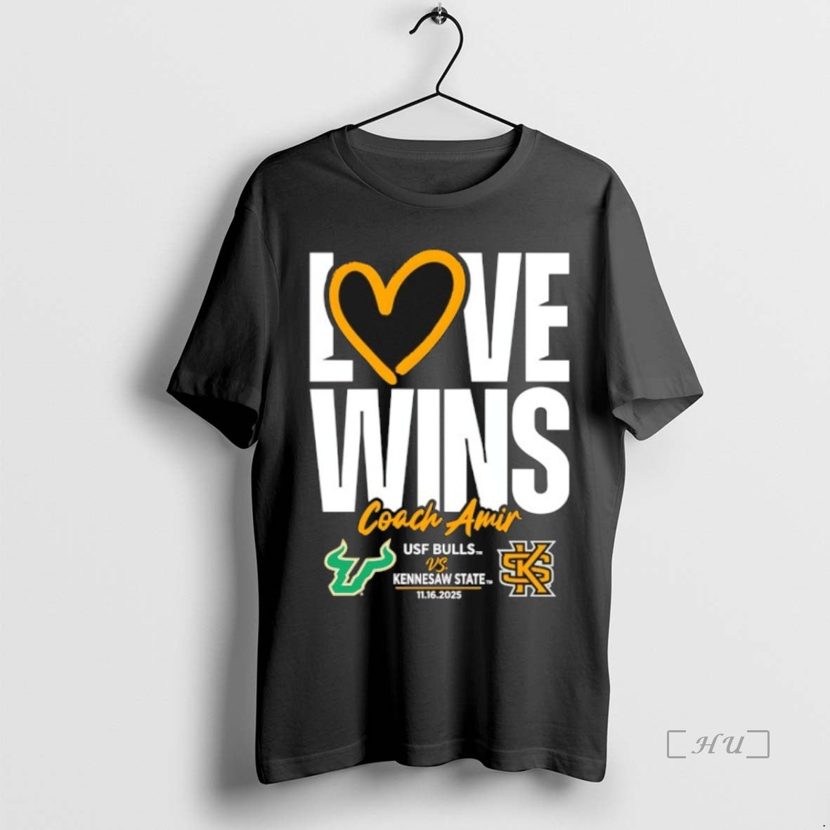 Officials Usf Vs Kennesaw State Love Wins Coach Amir Shirt Hoodie Sweatshirt | PurePodTees.com