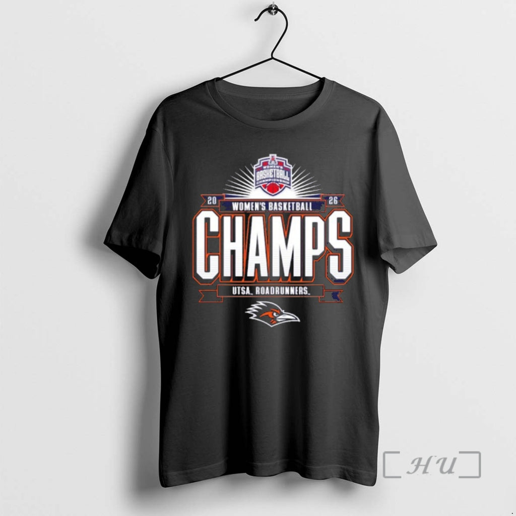 Officials Utsa Roadrunners 2026 Womens Basketball American Conference Champs Locker Room Premium T Shirts Sweater
