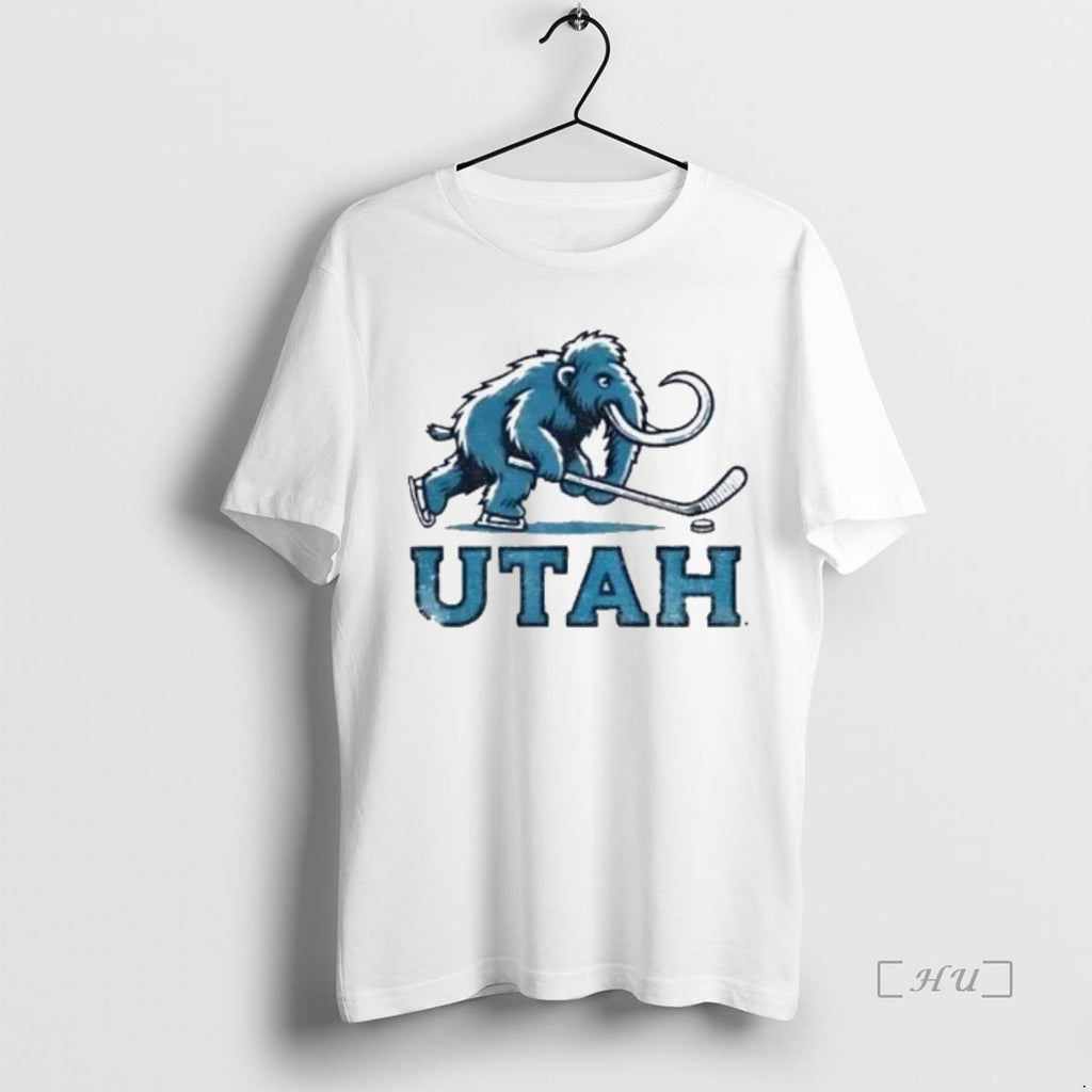 Officials Utah Mammoth Hockey Nhl Mascot Logo Shirt Hoodie Sweatshirt | PurePodTees.com
