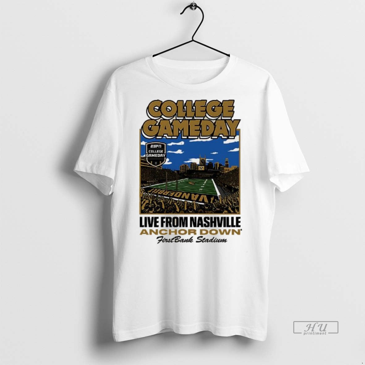 Officials Vanderbilt Commodores Football College Gameday Live From Nashville Anchor Down Firstbank Stadium Shirt Hoodie...