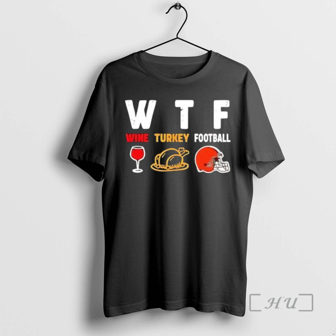 Officials Wtf Wine Turkey Cleveland Browns Football Shirt Hoodie Sweatshirt | PurePodTees.com