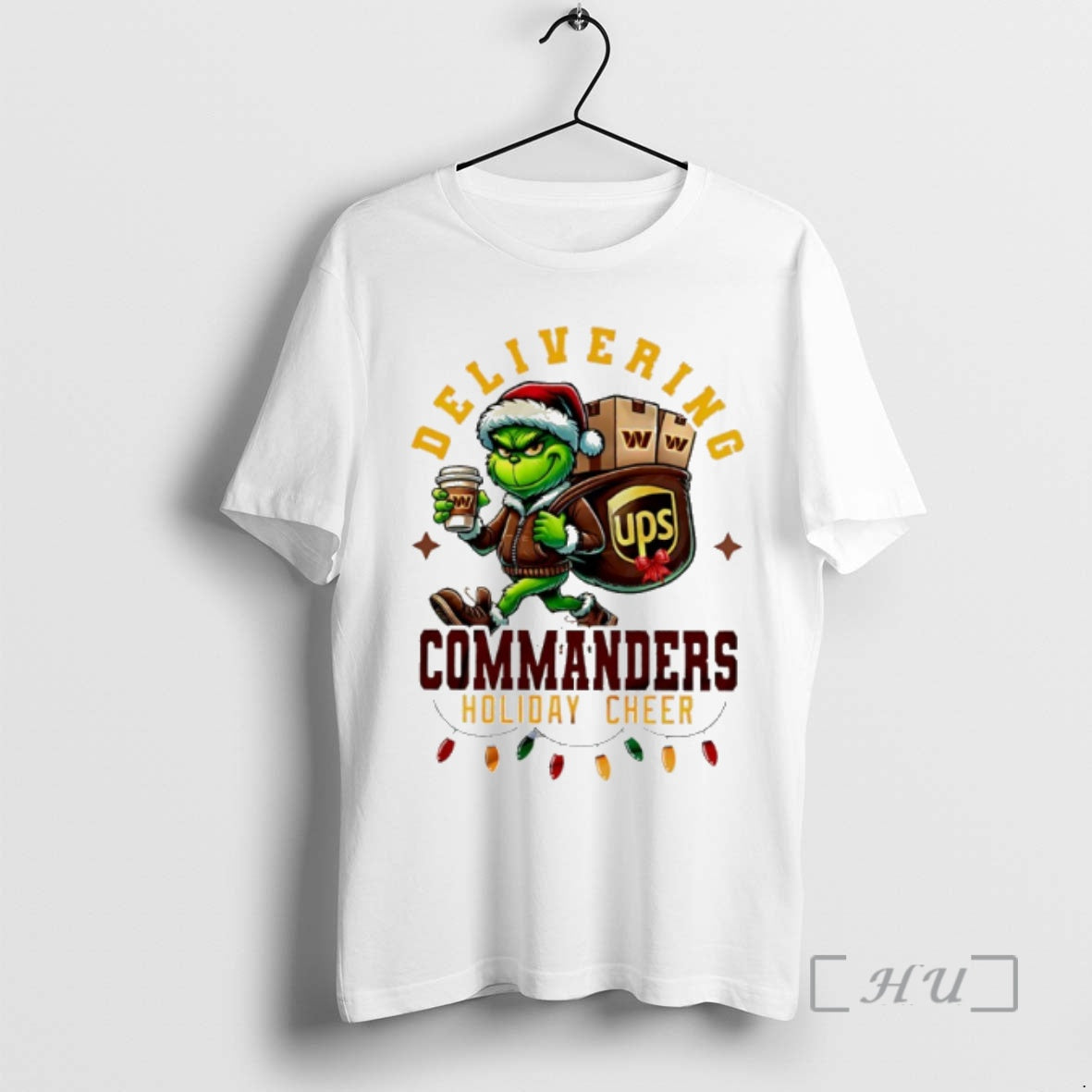 Officials Washington Commanders Grinch Delivering Ups Holiday Cheer Christmas Shirt Hoodie Sweatshirt | PurePodTees.com