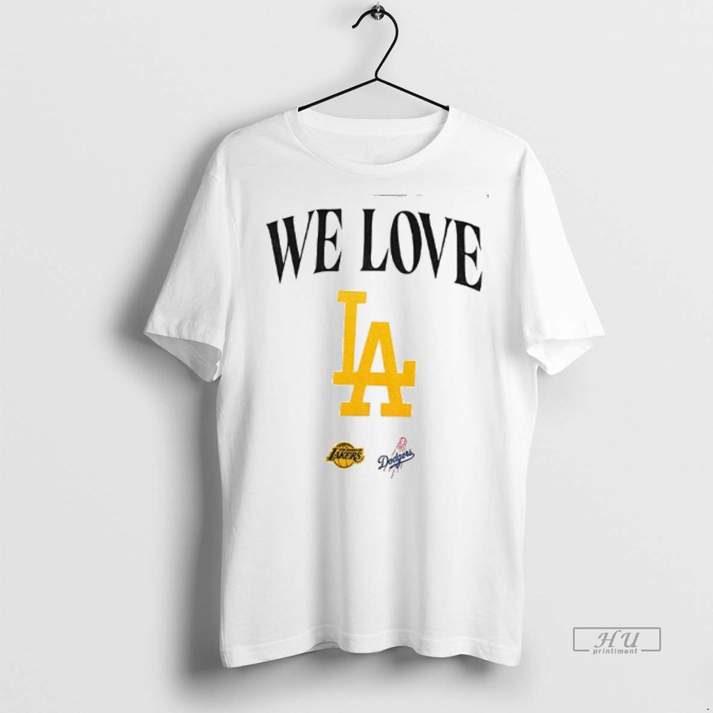 Officials We Love La Los Angeles Lakers Los Angeles Dodgers 2025 Logo Premium Shirt Hoodie Sweatshirt | PurePodTees.com