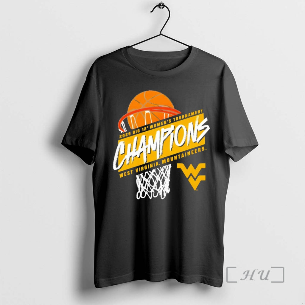 Officials West Virginia Mountaineers Womens Basketball Big 12 Conference Tournament Champions 2026 Premium T Shirts