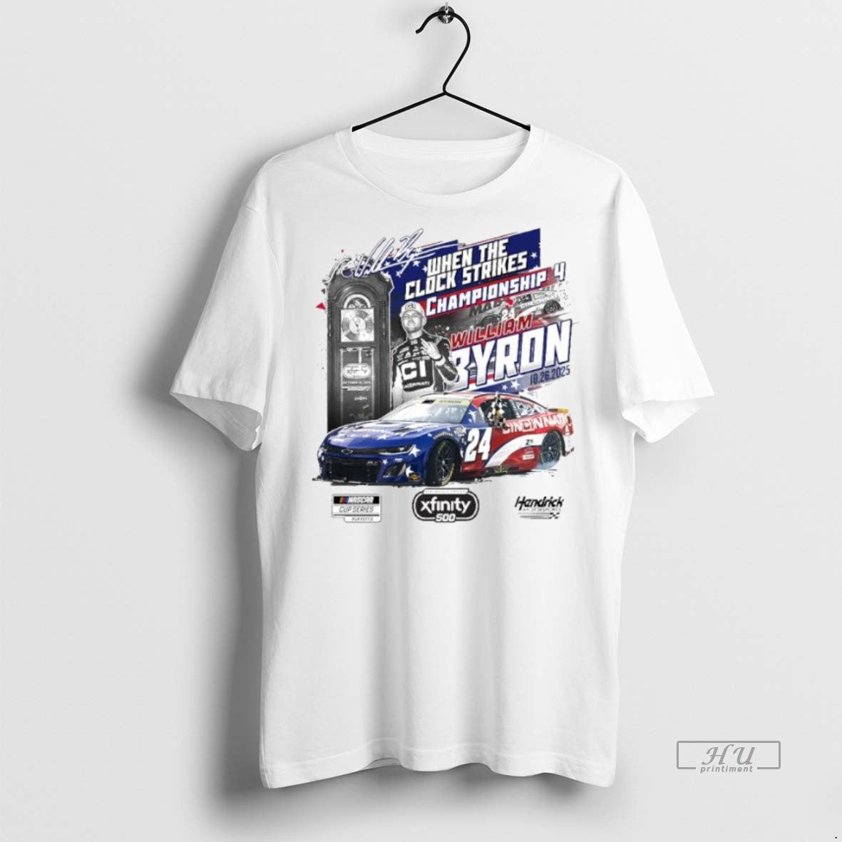Officials William Byron Checkered Flag Sports 2025 Xfinity 500 Race Winner Ornaments Premium Shirt Hoodie Sweatshirt