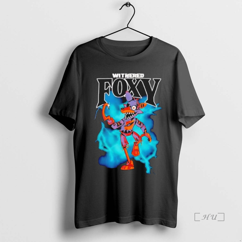 Officials Withered Foxy Lightning Black Shirt Hoodie Sweatshirt | PurePodTees.com