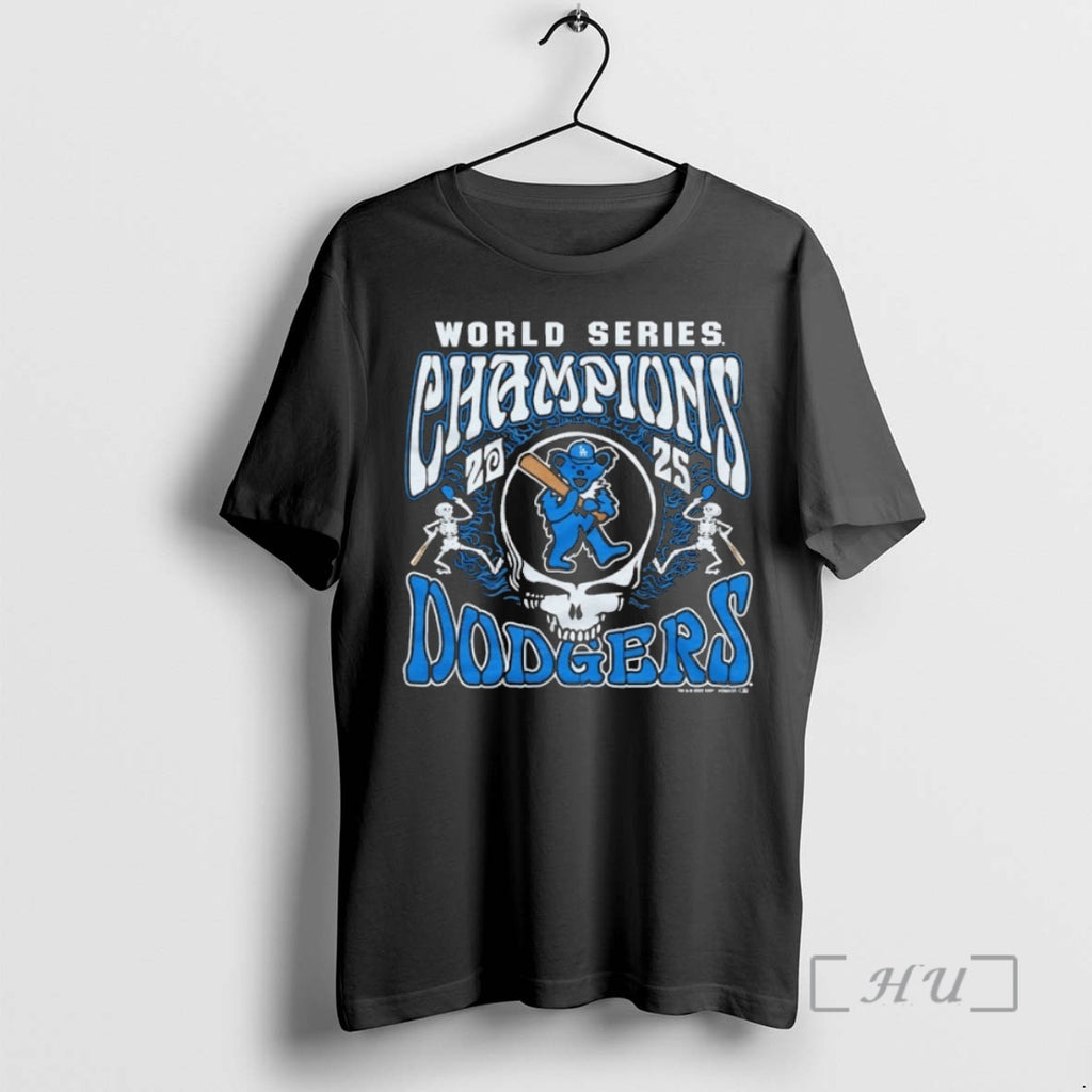 Officials World Series Champions 2025 Los Angeles Dodgers Grateful Bear Shirt Hoodie Sweatshirt | PurePodTees.com