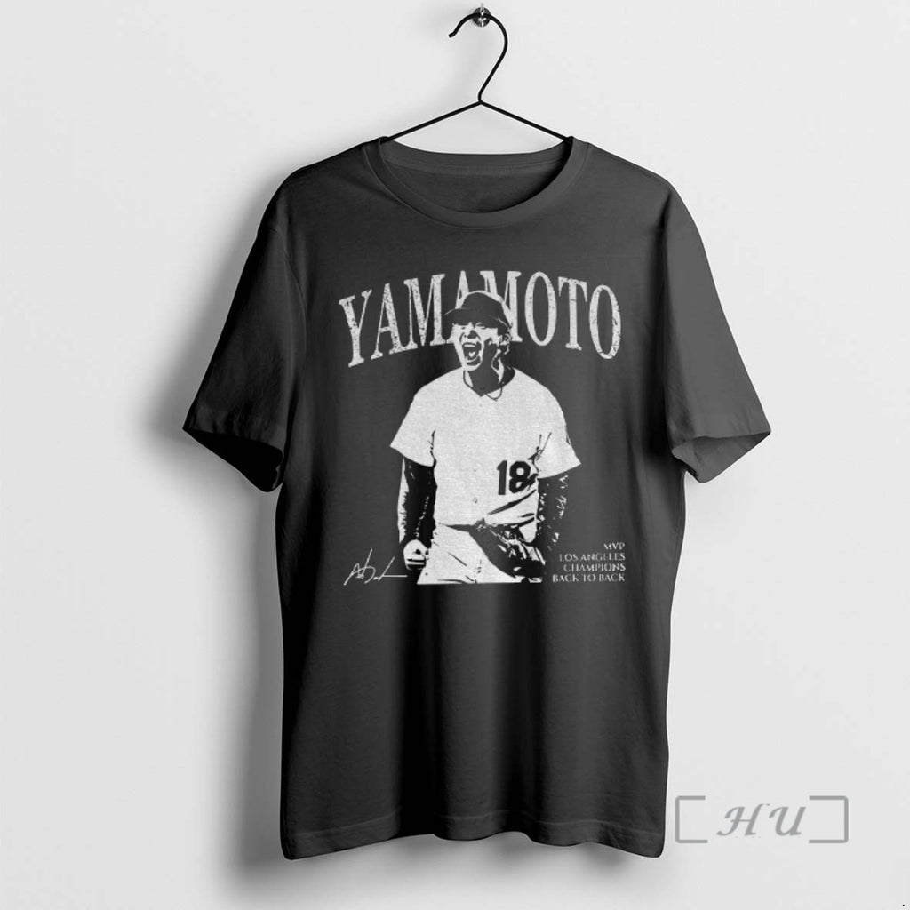 Officials Yamamoto Mvp Los Angeles Baseball Signature Vintage Shirt Hoodie Sweatshirt | PurePodTees.com