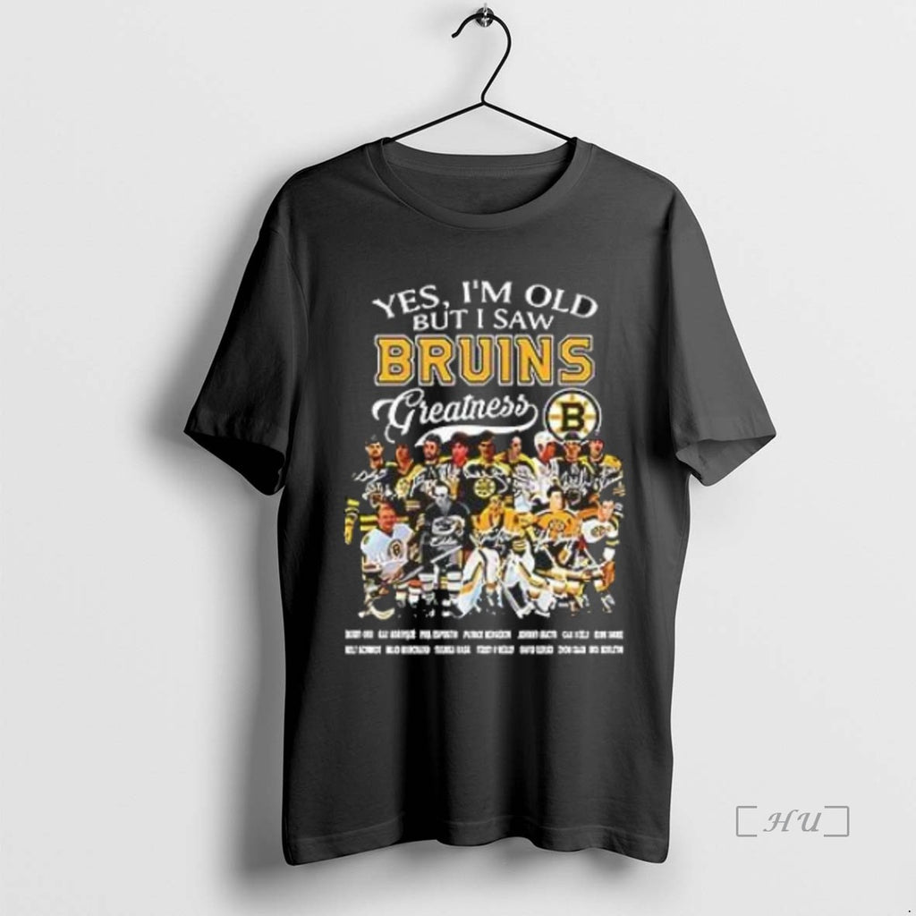 Officials Yes Im Old But I Saw Pittsburgh Bruins Greatness Players Signature Shirt Hoodie Sweatshirt | PurePodTees.com