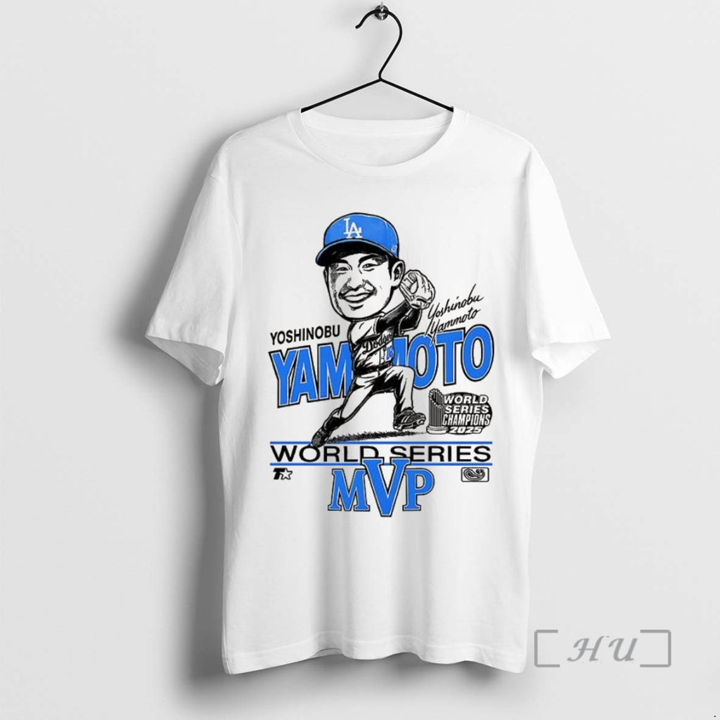 Officials Yoshinobu Yamamoto Los Angeles Dodgers World Series Champions 2025 Mvp Caricature Premium T Shirts Hoodie...