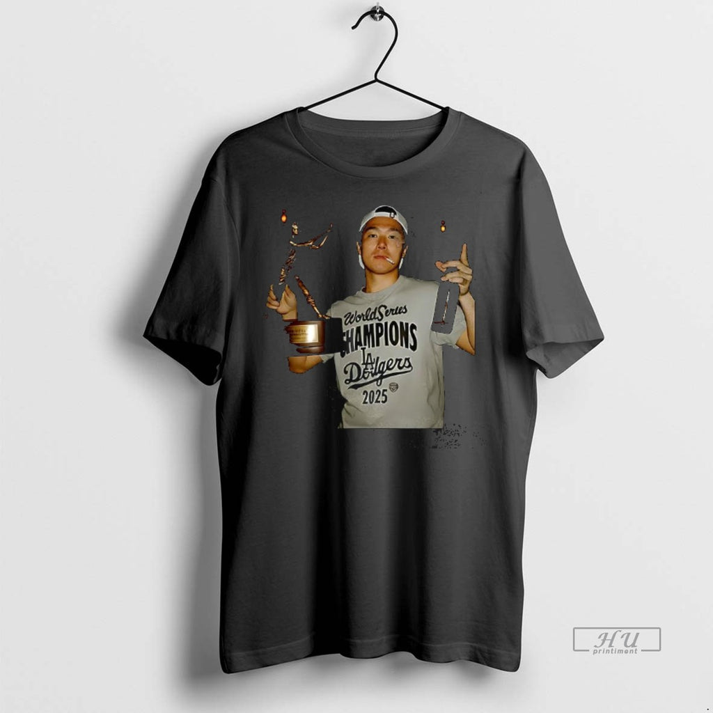 Officials Yoshinobu Yamamoto Los Angeles Dodgers World Series Champions 2025 Mvp Celebration Premium Shirt Hoodie Sweatshirt