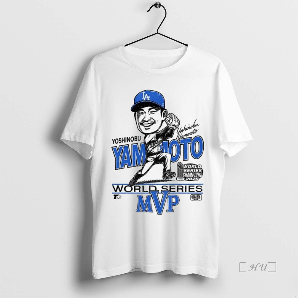 Officials Yoshinobu Yamamoto Mvp Caricature Los Angeles Dodgers Baseball World Series Mlb 2025 Premium Shirt Hoodie...