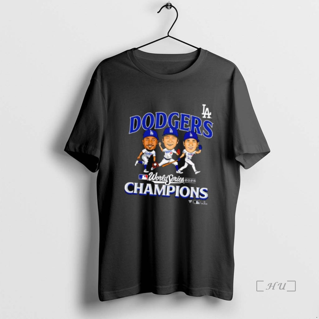 Officials Yoshinobu Yamamoto Shohei Ohtani And Mookie Betts Los Angeles Dodgers 2025 World Series Champions Shirt Hoodie...