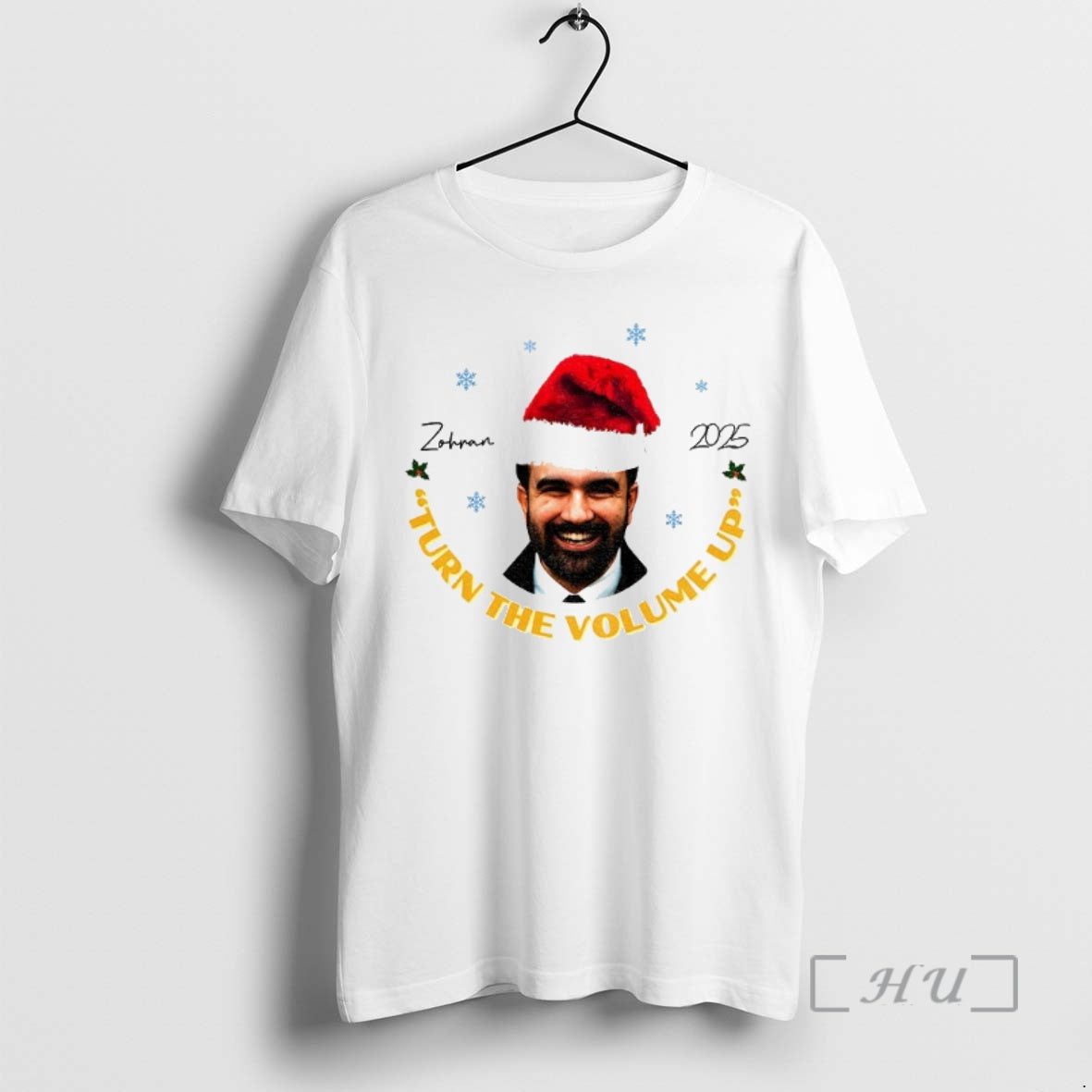 Officials Kcbahkwx Zohran Mamdani Santa Hat Turn The Volume Up 2025 Political Christmas Premium Shirt Hoodie Sweatshirt