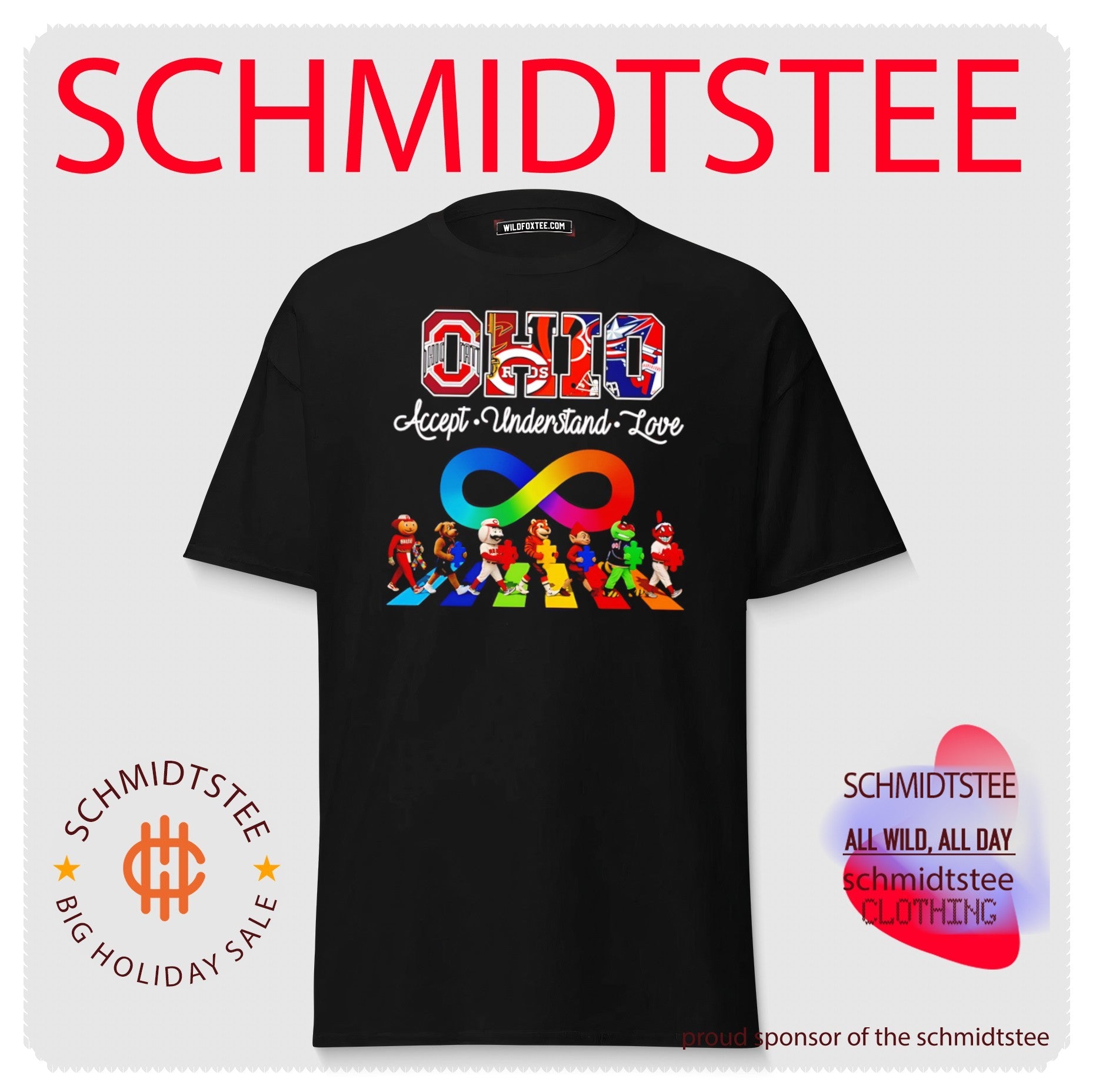 Ohio Sports Teams Autism Awareness Accept Understand Love shirt