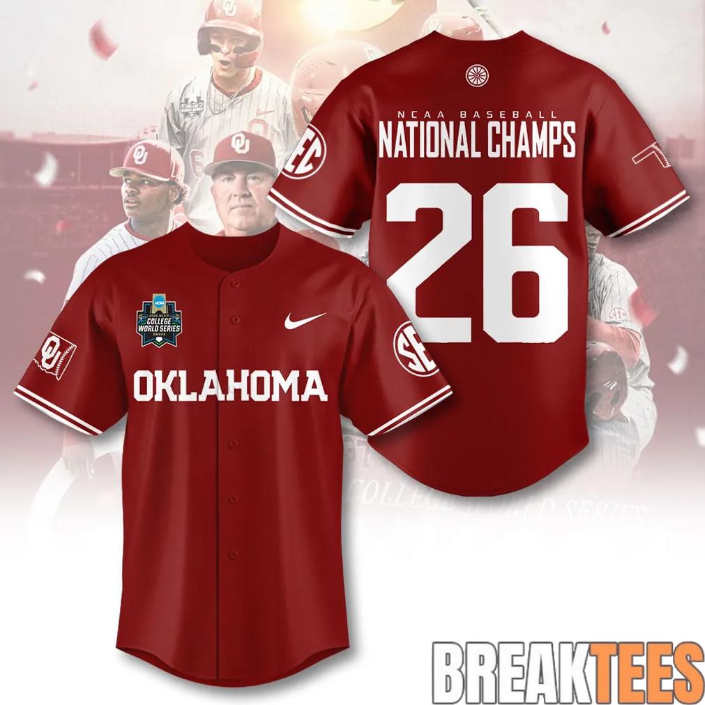 Oklahoma Sooners 2026 National Champions Limited Edition Baseball Jersey