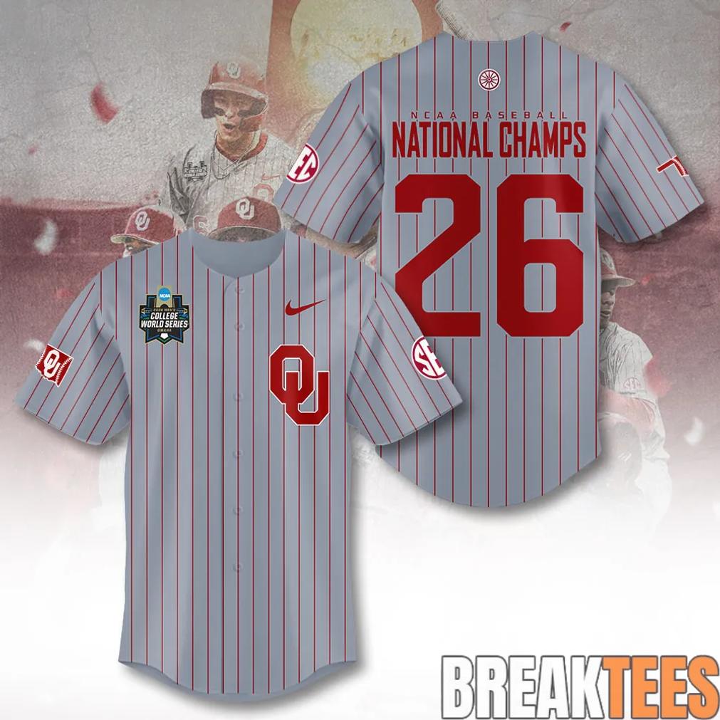Oklahoma Sooners 2026 National Champions Limited Edition Baseball Jersey