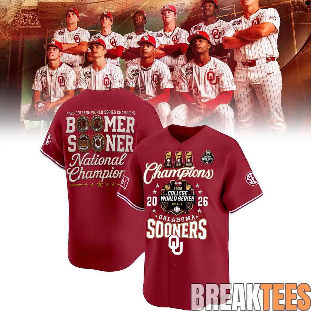 Oklahoma Baseball 2026 National Champions Special Red Baseball Jersey