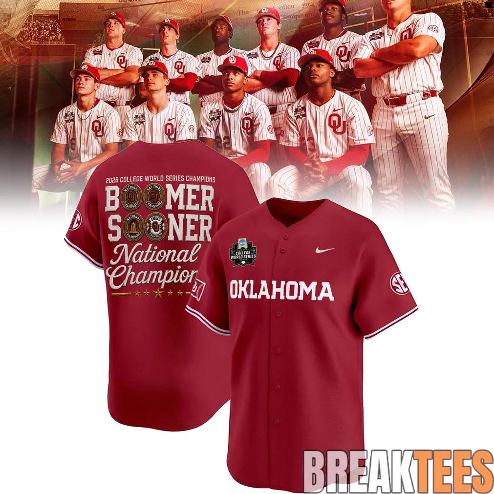 Oklahoma Baseball 2026 National Champions Special Red Baseball Jersey